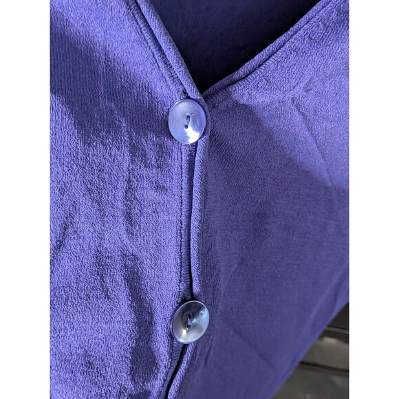 Jones Ny Woman's Blue Button Up Blouse Sz S Rayon Blend Short Sleeve Work Office - Picture 3 of 5